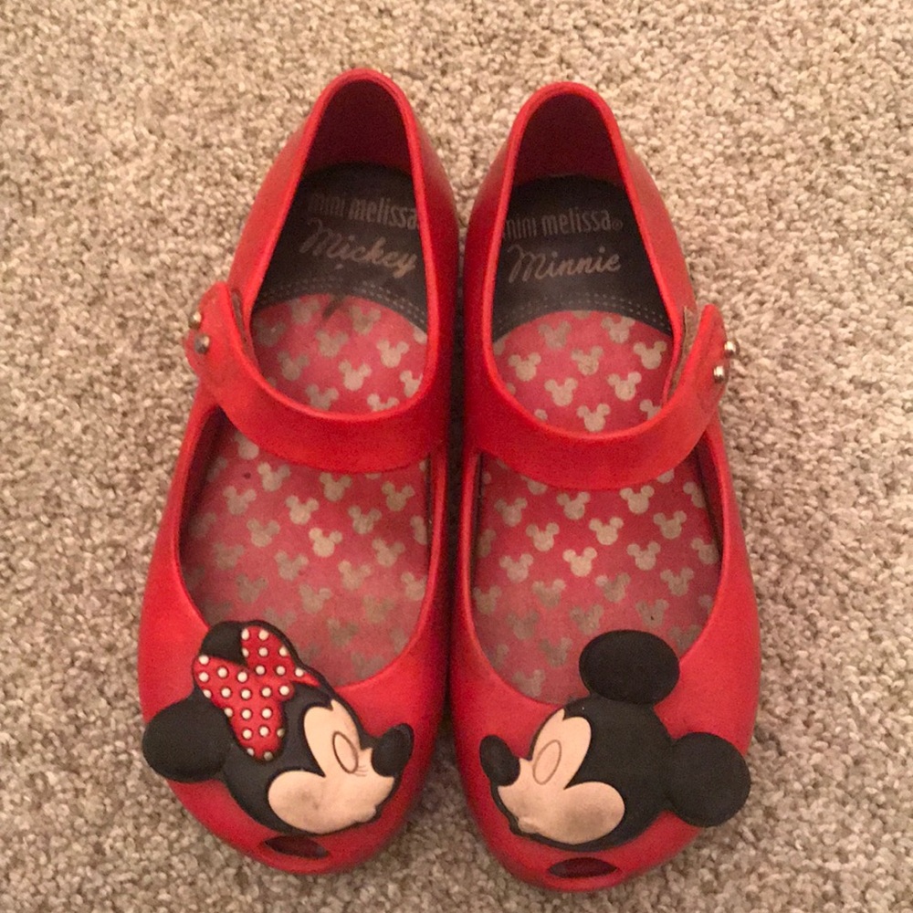 Mini Melissa red Mickey twins size 10 GUC